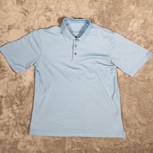 Pebble Beach Polo Shirt Mens Large Blue Excellent Performance Golf Short Sleeve